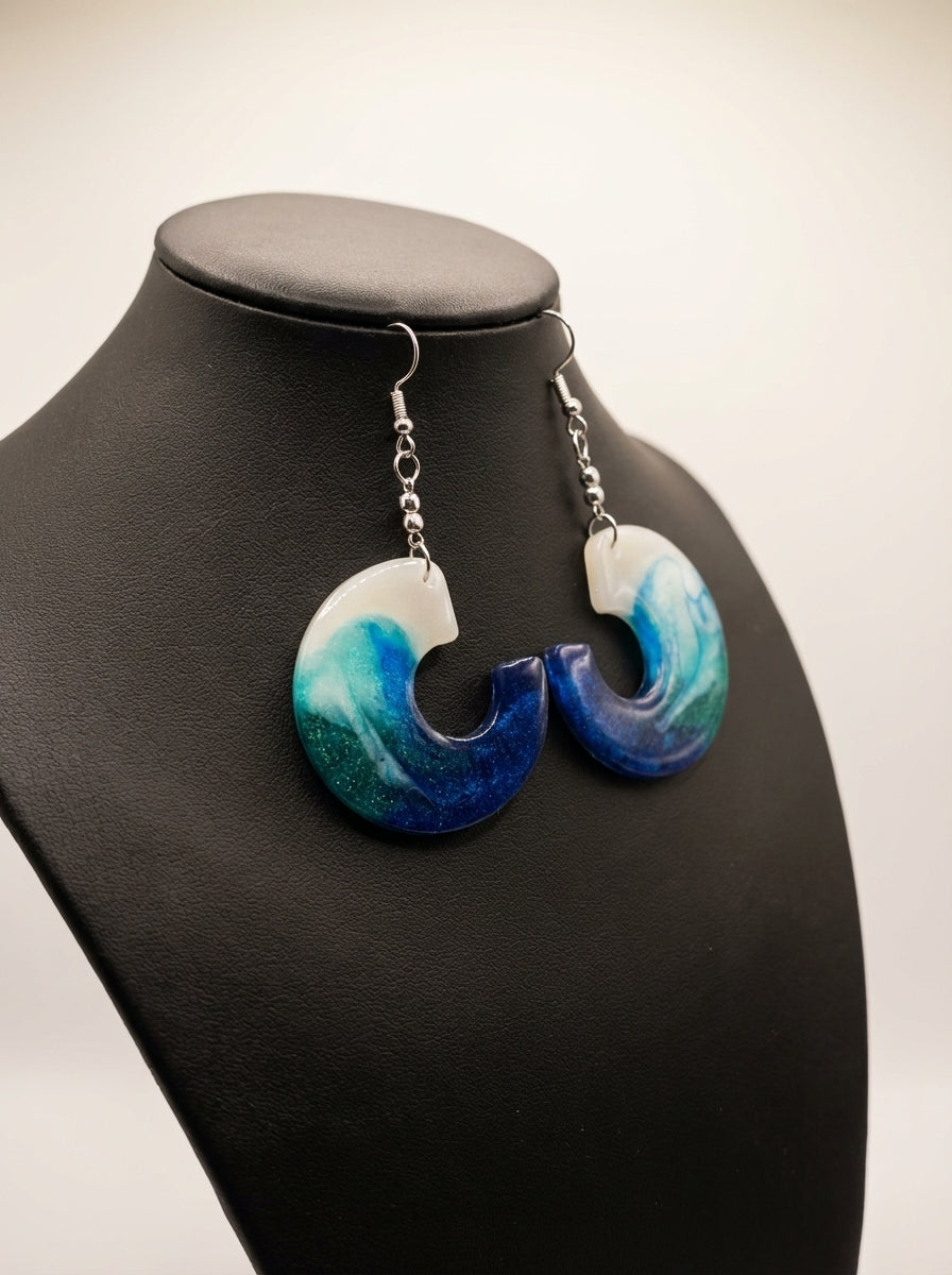 Ocean wave earrings