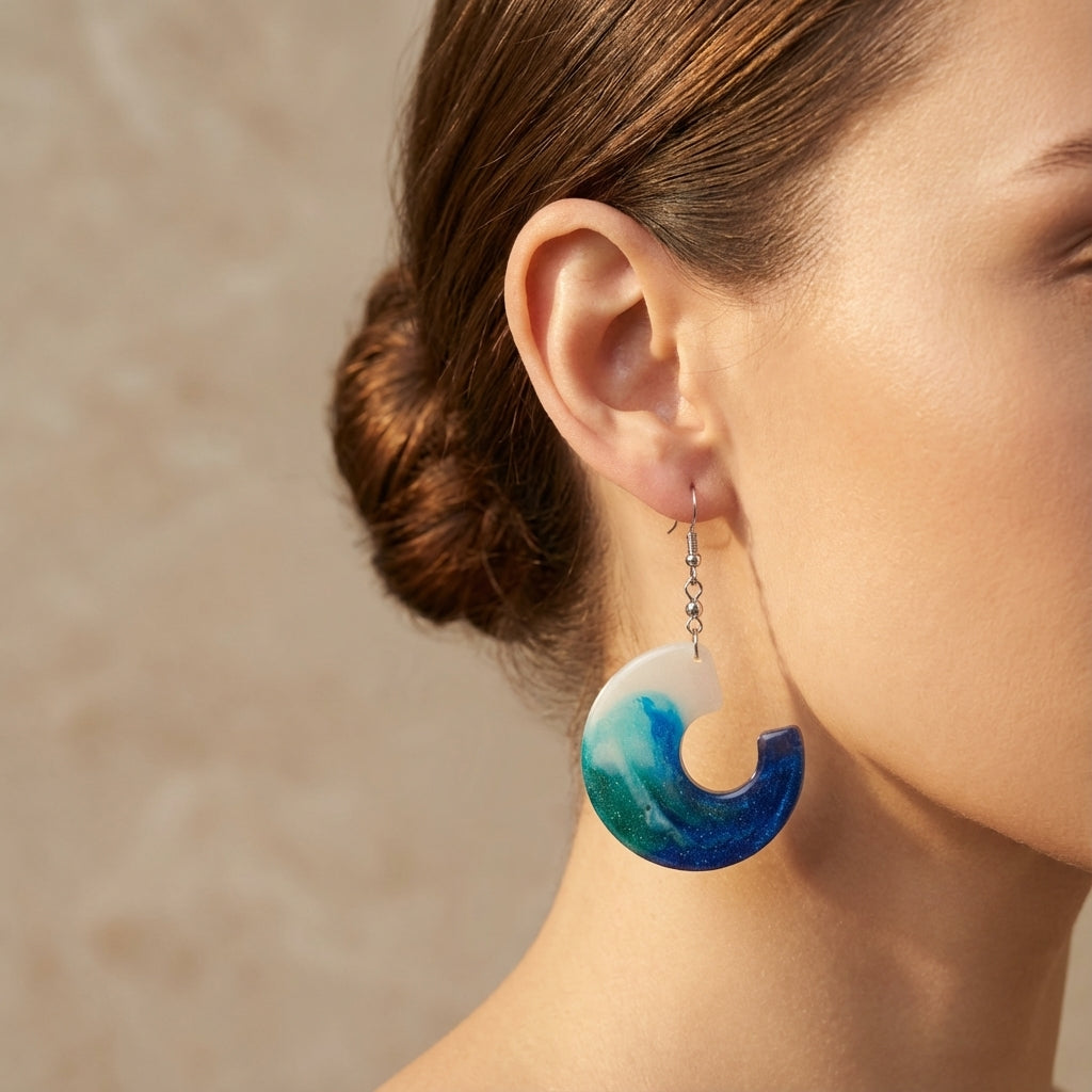 Ocean wave earrings