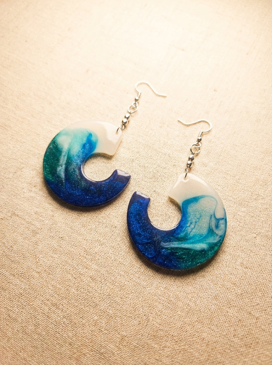 Ocean wave earrings