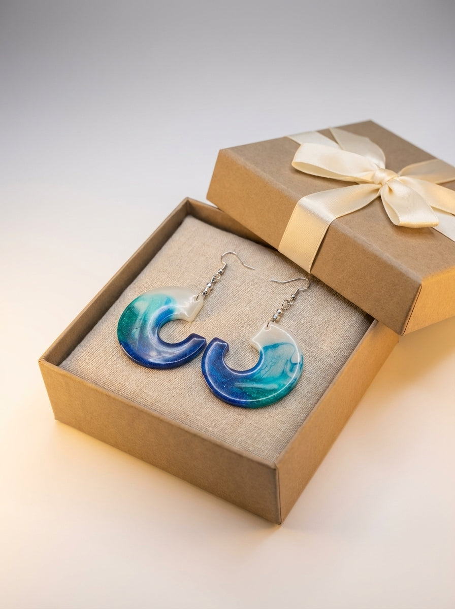 Ocean wave earrings
