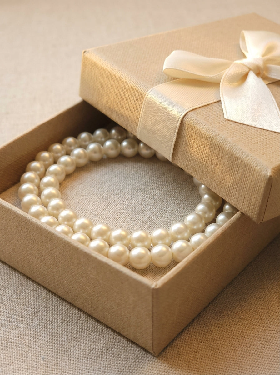 Classic Imitation Pearl Necklace with Silver Clasp