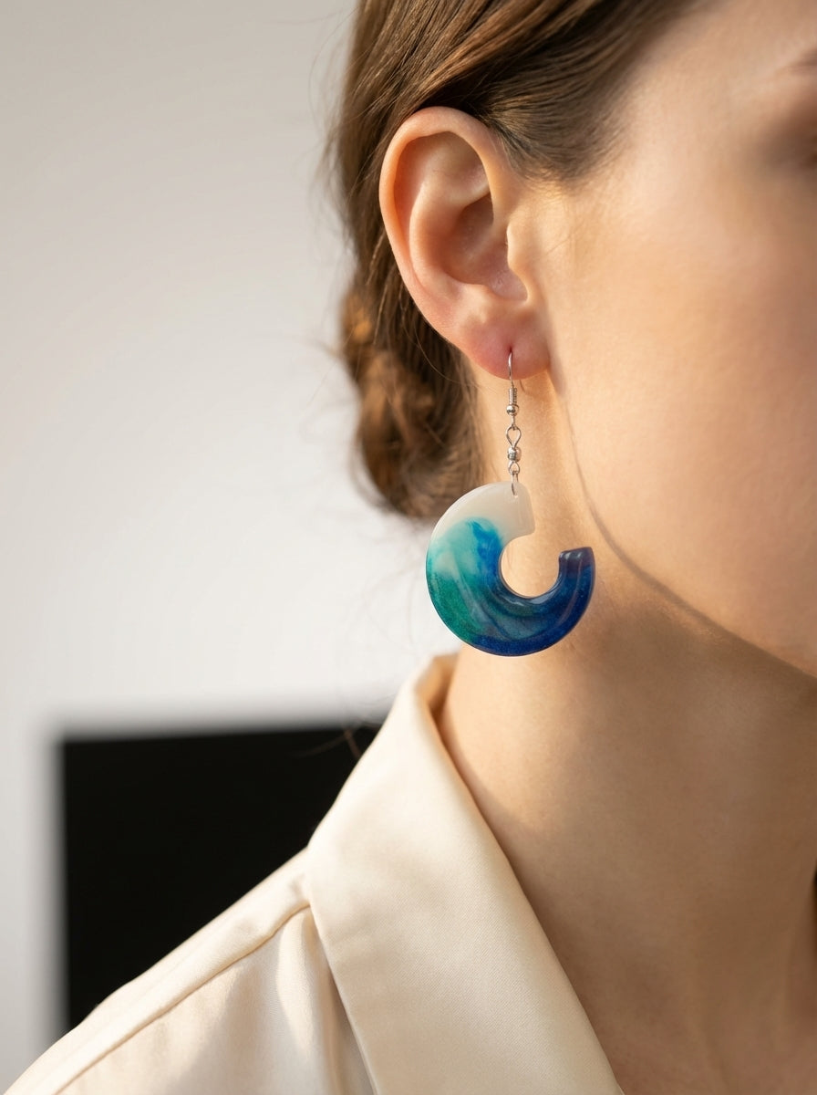 Ocean wave earrings