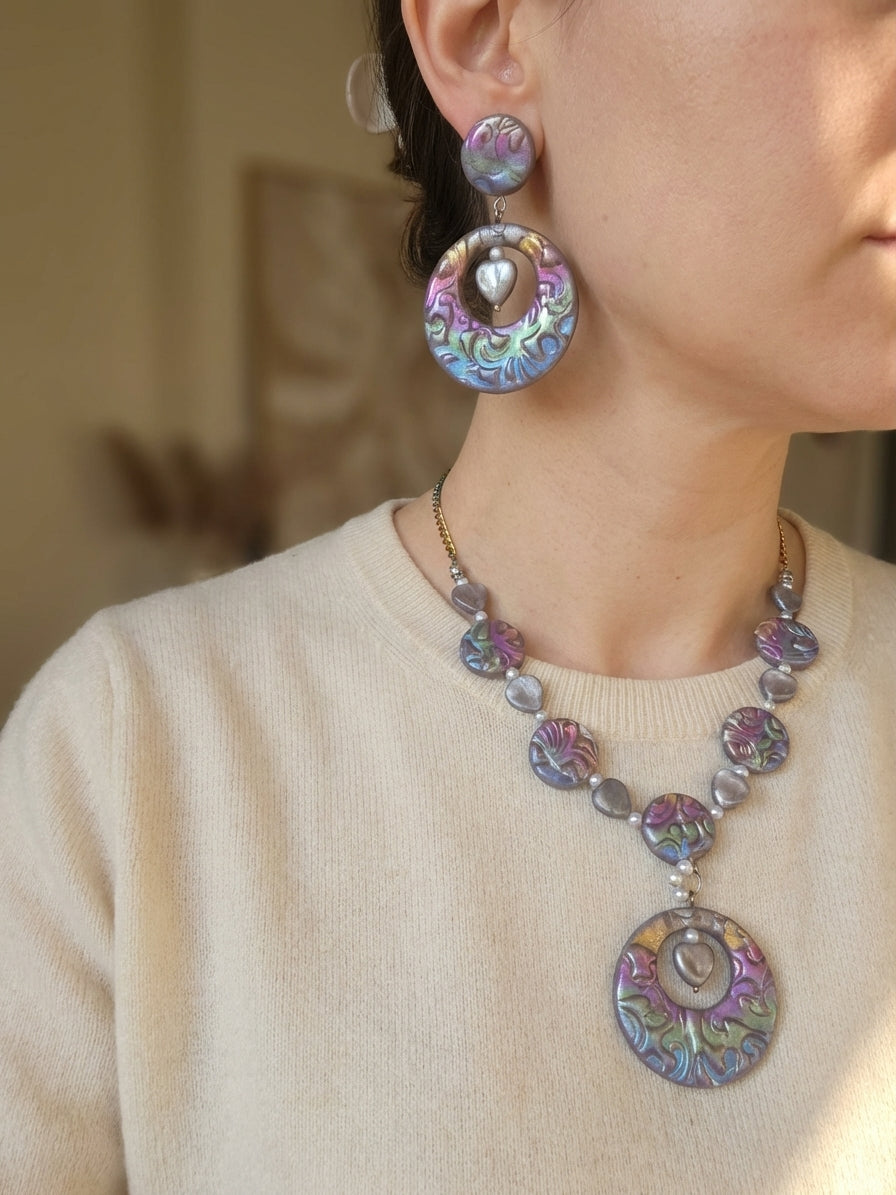 Aurora Clay Jewellery Set – Earrings & Necklace