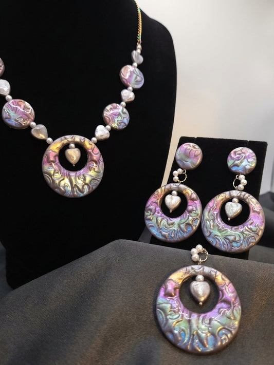 Aurora Clay Jewellery Set – Earrings & Necklace