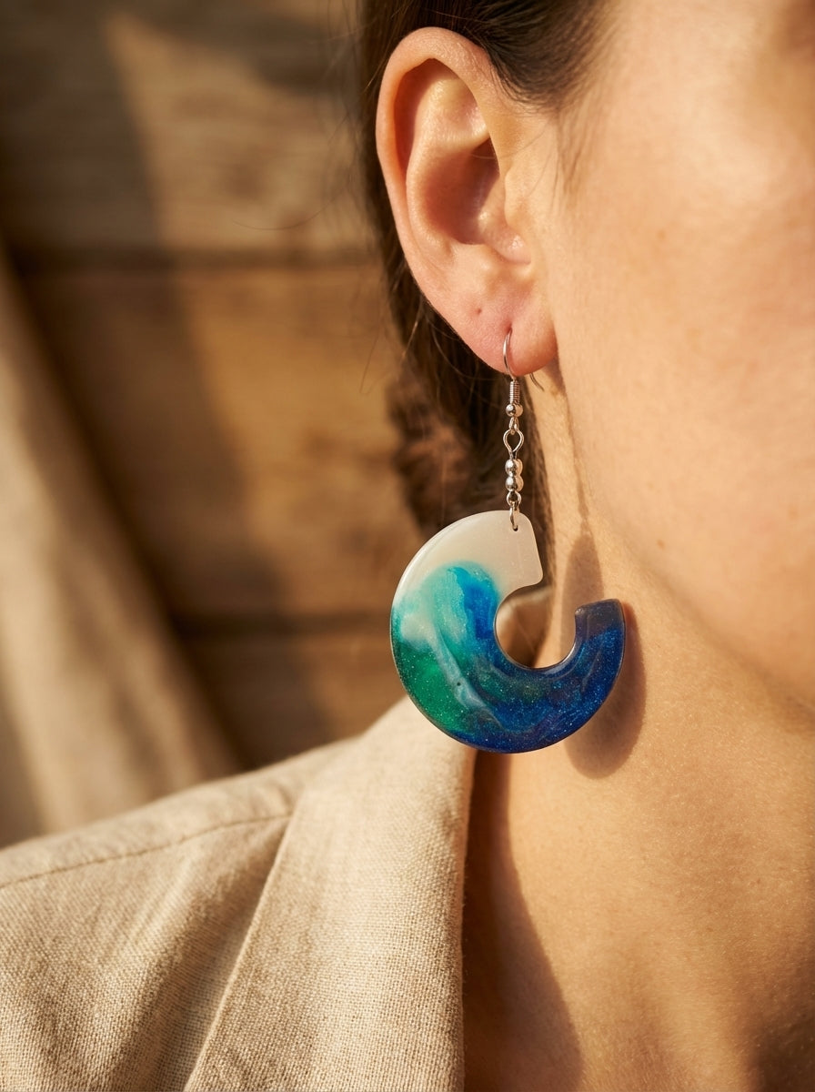 Ocean wave earrings