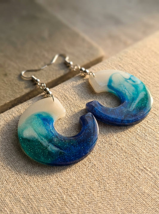 Ocean wave earrings