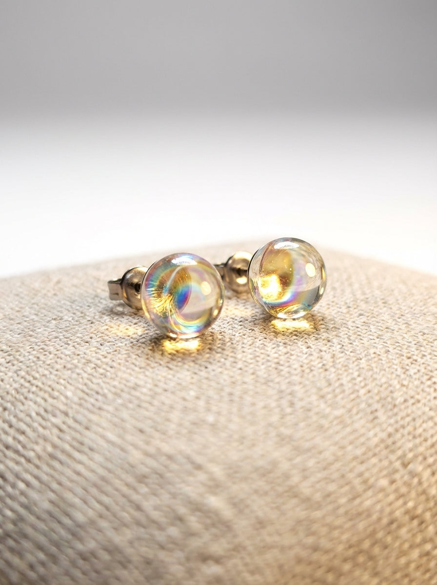 Handcrafted Iridescent Resin Studs