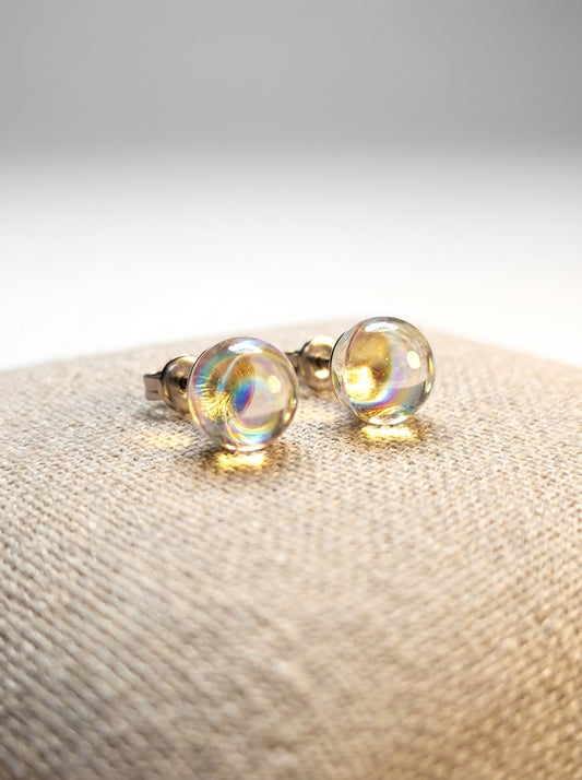 Handcrafted Iridescent Resin Studs
