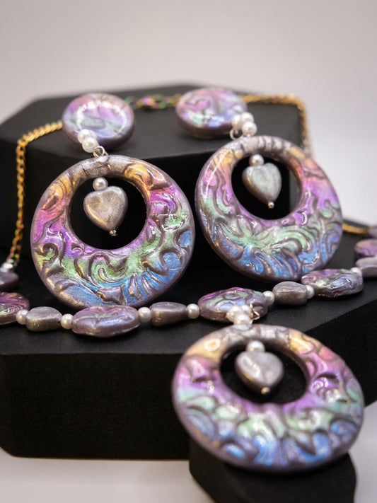 Aurora Clay Jewellery Set – Earrings & Necklace
